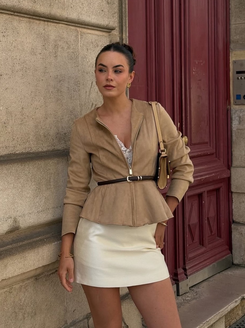 NEW ZARA POPLUM SUEDE BELTED JACKET SIZE XS 
🚨NO DISCOUNT ON THIS JACKET